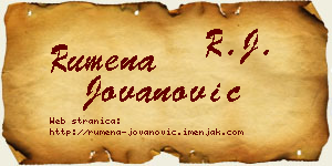 Rumena Jovanović vizit kartica